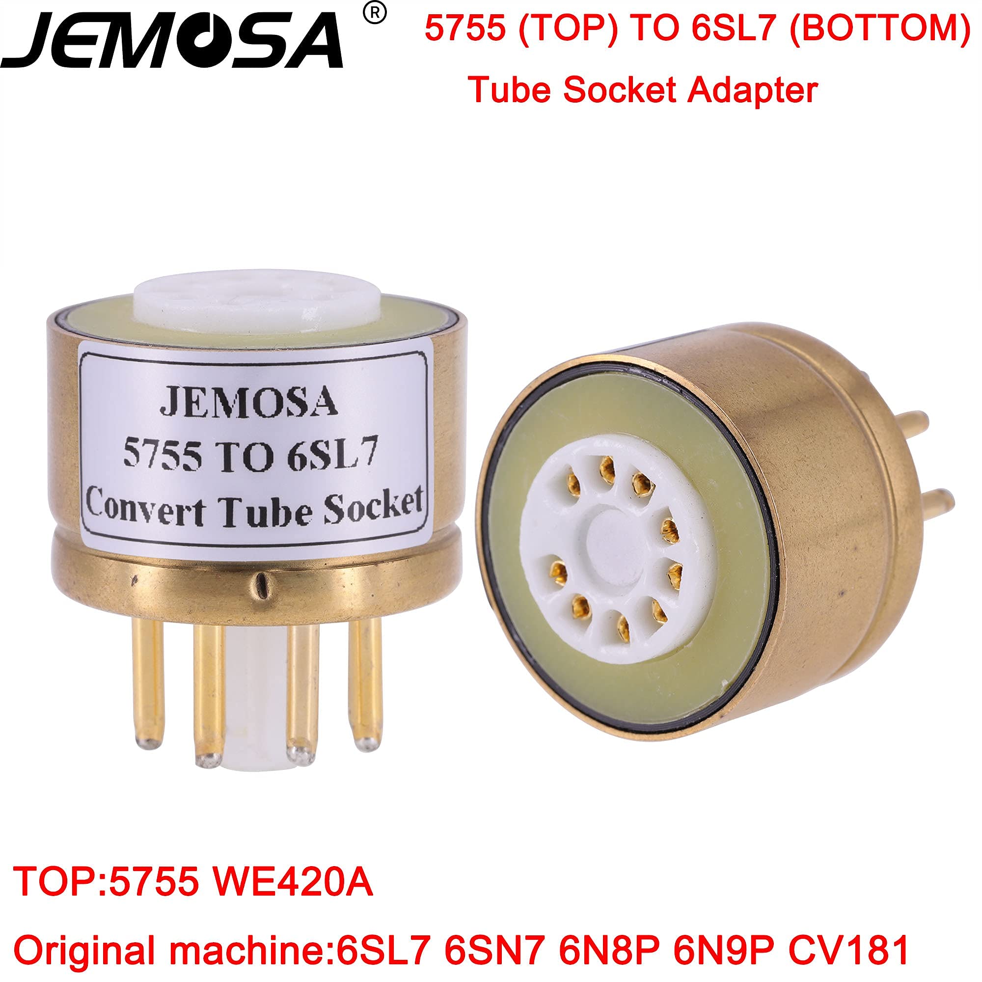 Amazon.co.jp: JEMOSA 変換チューブソケット WE420A 5755 TO 6SN7 6SL7